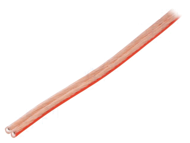 Leiding: voor luidsprekers; koord; CCA; transparant; PVC; 0÷65°C Leiding: voor luidsprekers; koord; CCA; transparant; PVC; 0÷65°C